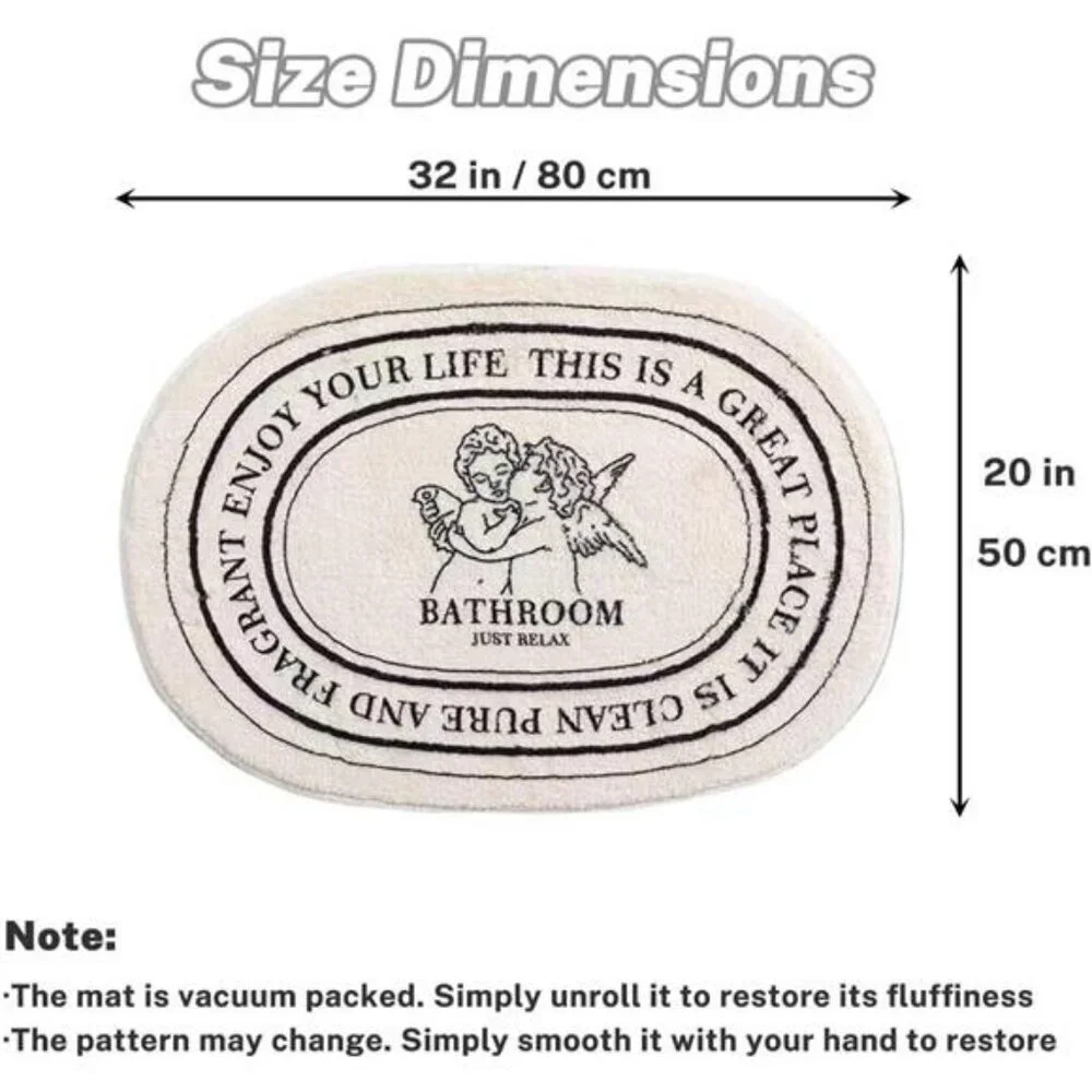Angel Bathroom Rug 20x32 Soft Plush Non Slip Absorbent Cherub Bath Mat Washable